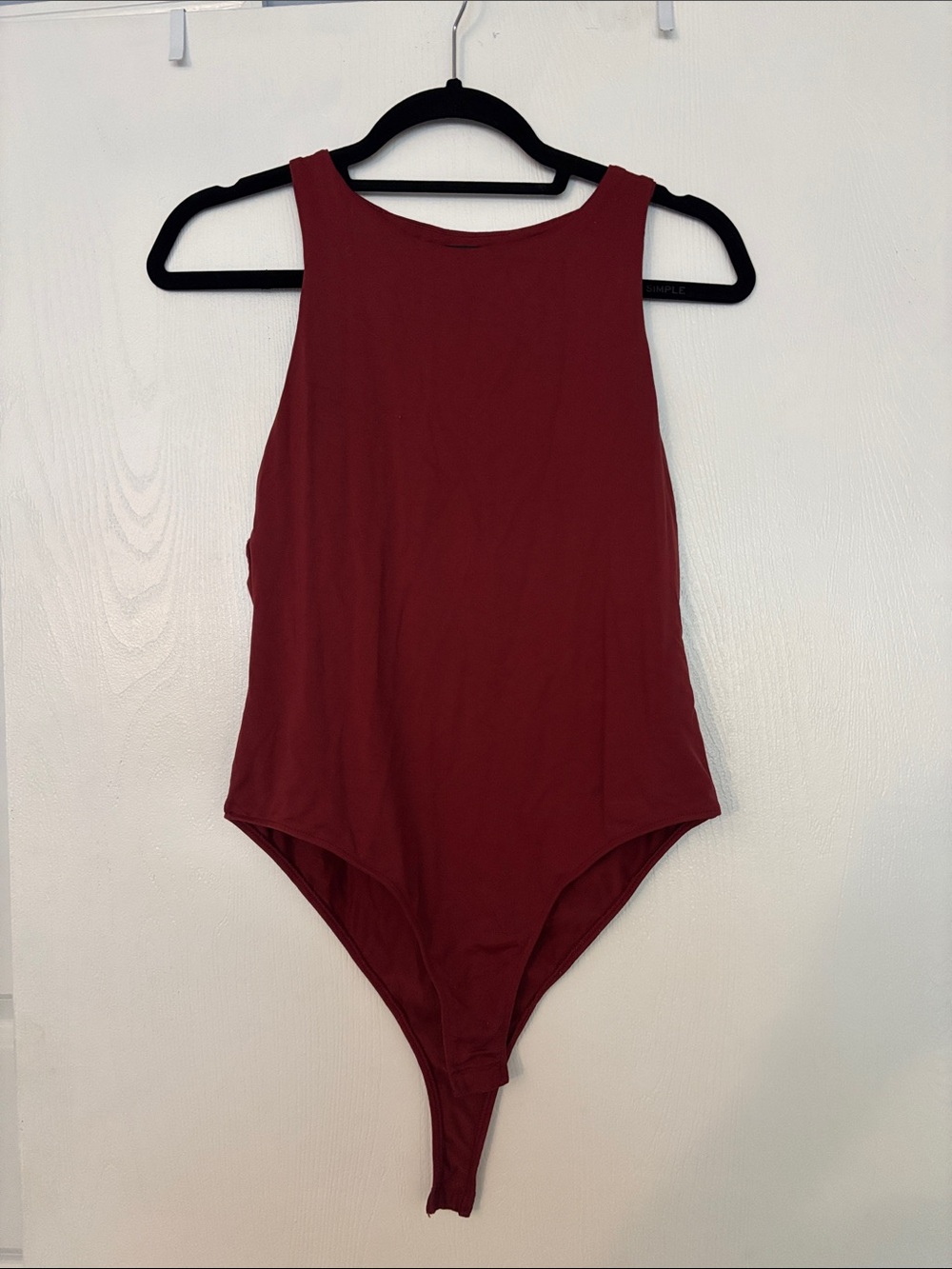 Zara Sleeveless Burgundy Bodysuit